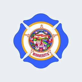 fagraphix Minnesota State Shaped Maltese Cross Sticker Self Adhesive Vinyl Decal Fire Firefighter Dept Fireman