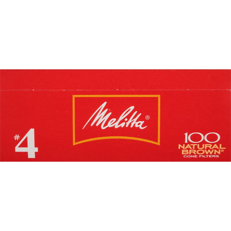 Melitta Filtros de café cono #4, marrón natural, 100 unidades