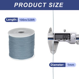 QUARKZMAN 1mm Polypropylen Seil Geflochtene Seile, 100m Nylonseil Hohlseil für Wäscheleine, Camping, Wandern, Outdoor, Hellgrau