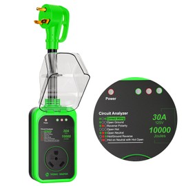 RV Surge Protector 30 Amp - 10000 Joules RV Power Surge Protection Guard RV Circuit Analyzer Surge with Waterproof Cover Safety Certification LED Display RV Adapter Plug for Camper Travel Trailers