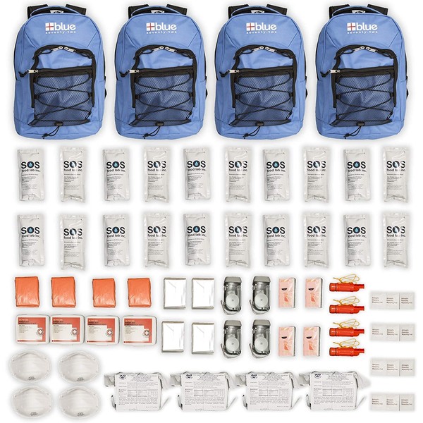 Family 4 Pack - Blue Seventy-Two Standard 72 Hour Emergency