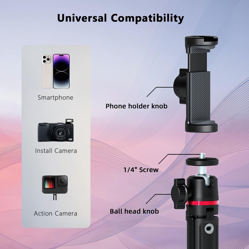 Mini Selfie Stick Action Camera Tripod Compatible with DJI OSMO