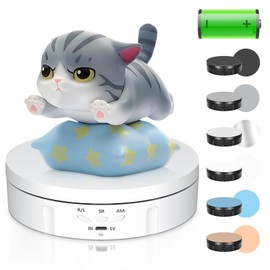 Couleeur Drehteller Elektrisch 10kg 14.6cm Wiederaufladbar 3 Einstellbare Geschwindigkeiten Drehscheibe Elektrisch 360 Grad Aufnahmen Automatische Drehplattform für Schmuck Fotografie Produktanzeige