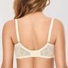 DOBREVA Women's Lace Full Coverage Minimiser Bra Unlined Underwire See