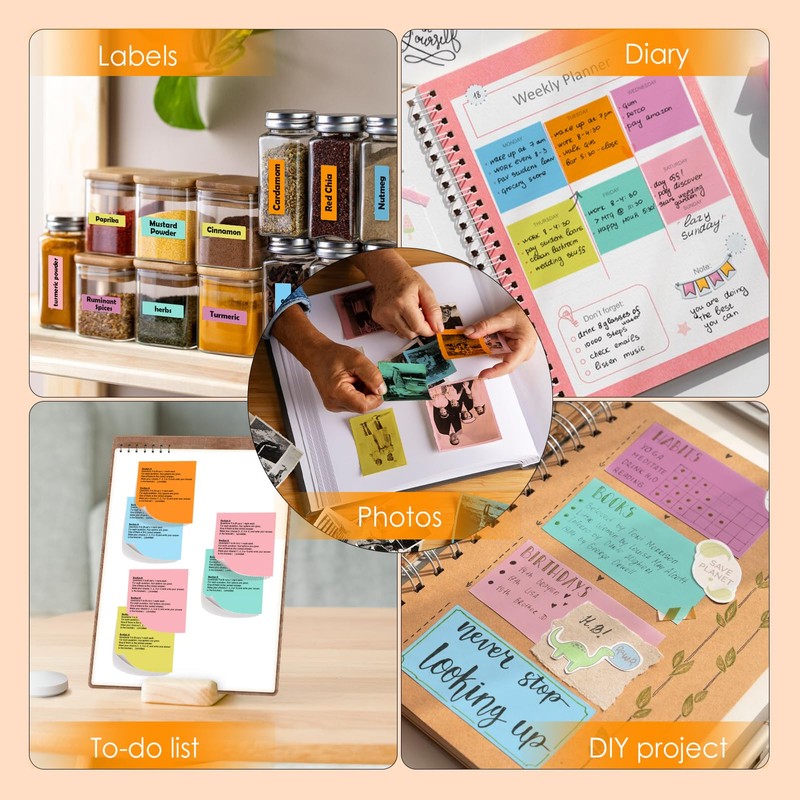 HuiJuKeJi 12 Rolls Mini Printer Sticker Paper,Thermal Self-adhesive paper 57
