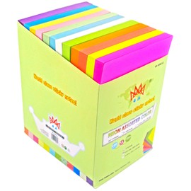 4A Sticky Notes,4 x 6 Inches,Neon Assorted,12 Colors,Self-Stick Notes,100 Sheets/Pad,12 Pads/Pack,4A 40612