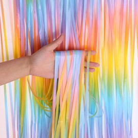 Hiflyer 3 Pack Fringe Backdrop Fringe Streamers Backdrop Curtains, Tinsel Backdrop Fringe Backdrop Party Backdrop Birthday Backdrop, Party Décor Birthday Decorations