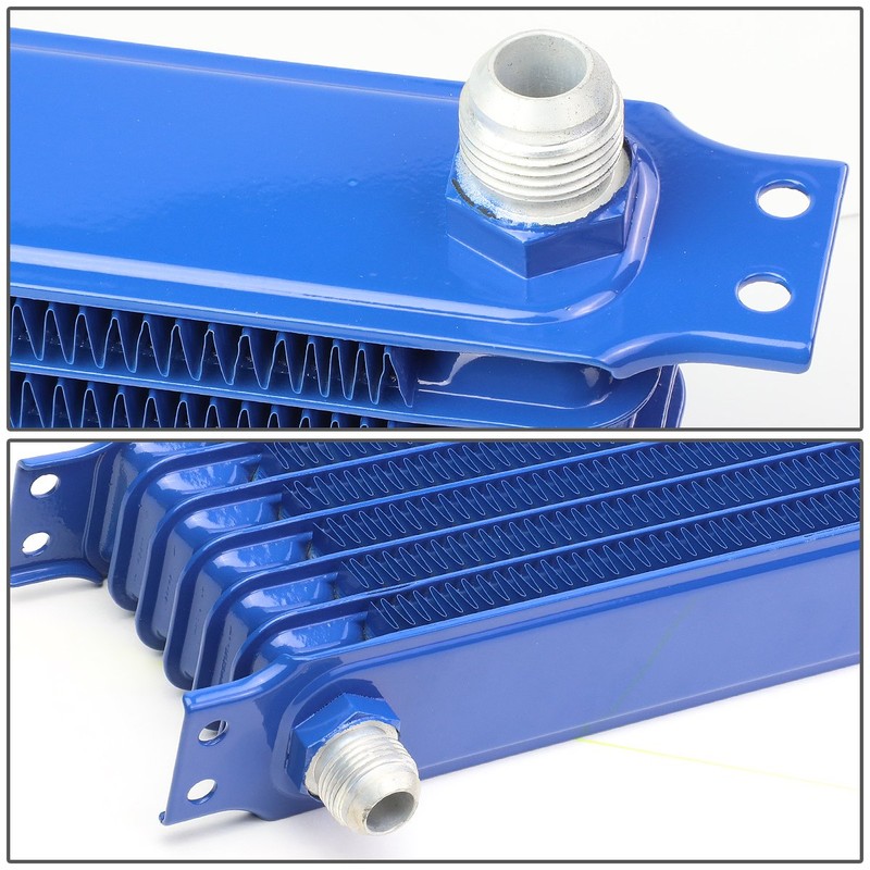 Auto Dynasty Universal Blue Aluminum 7-Row Engine Oil Cooler +