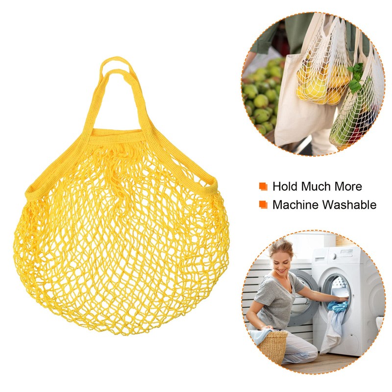 sourcing map Cotton Mesh Bag, 15x13.8 Reusable Washable Mesh Net