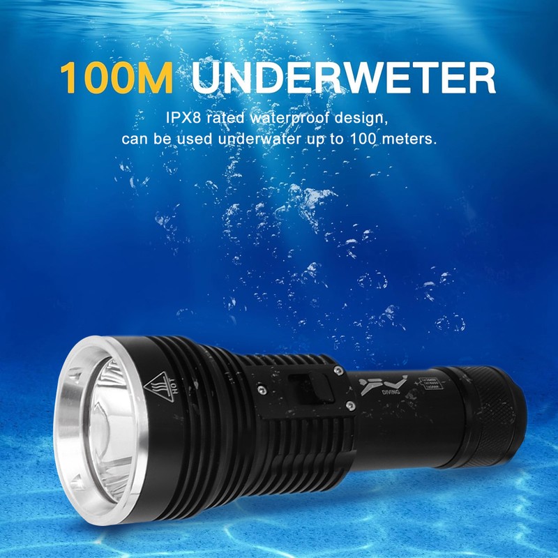 Dive Flashlight 3800LM 100m IPX8 Waterproof 3 Lighting Modes Dive