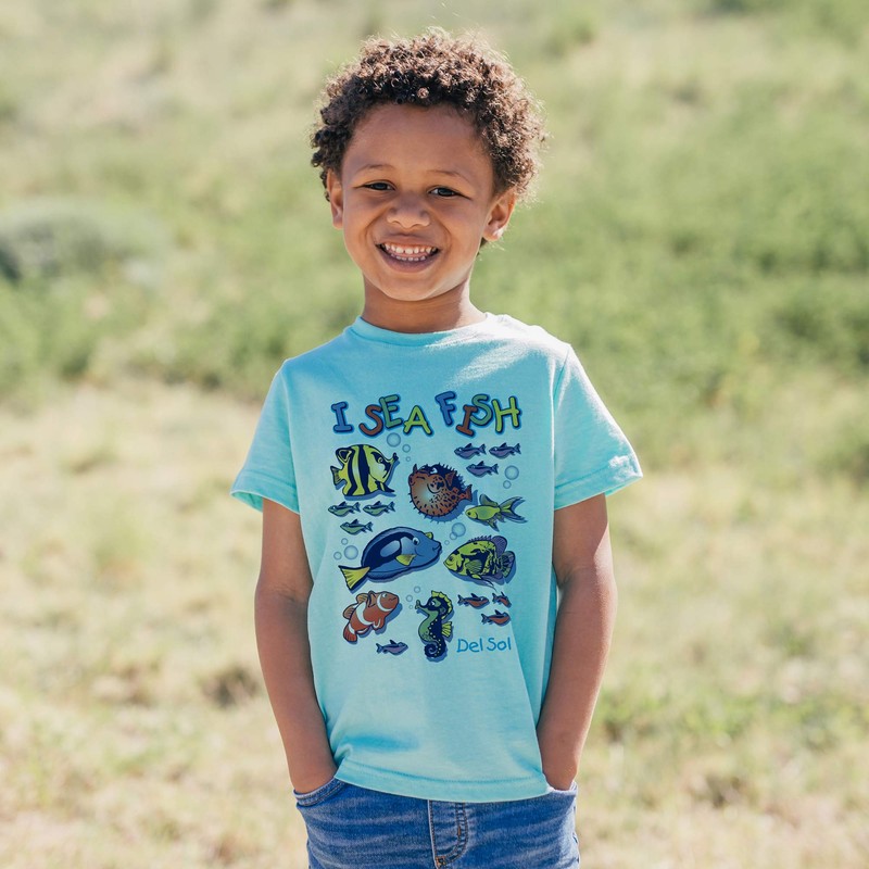 Del Sol Color Changing Toddler Boys Crew Tee - I