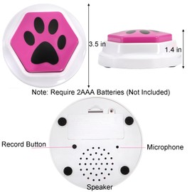 Okllen Set of 6 Recording Buttons, Voice Dog Buttons for Communication, 30 Seconds Recording & Playback, Pet Training Buzzer for Cat, Puppy, Pet Training, Material Safety (Battery Not Included)