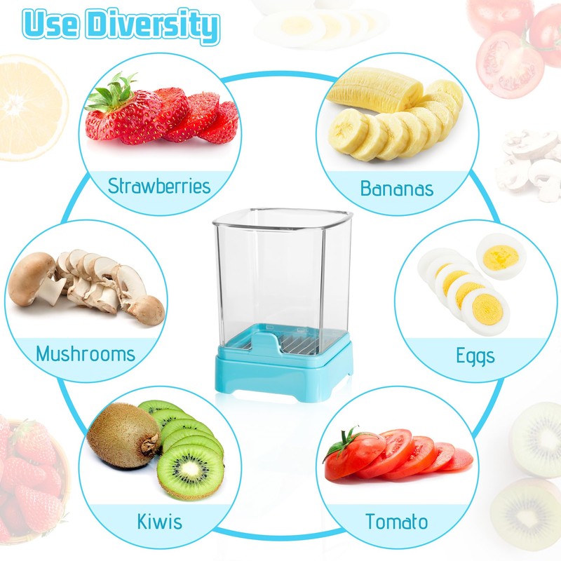 Upgraded Fruit Slicing Cup with Removable Blade & Push Plate