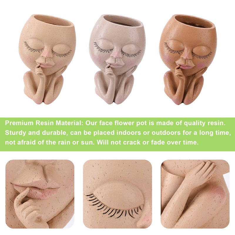 Face Planter Pots Head Planter Face Flower Pot Head Planter