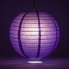 Quasimoon 8" Royal Purple Round Paper Lantern, Even Ribbing, Hanging
