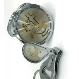 allgift 24 baptism favors 12pcs mirros 12pcs keychain recuerdos de bautizo 1ra comunion