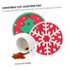 KONTONTY 8pcs Round Felt Cup Coasters Mat Non-Slip Christmas Tree