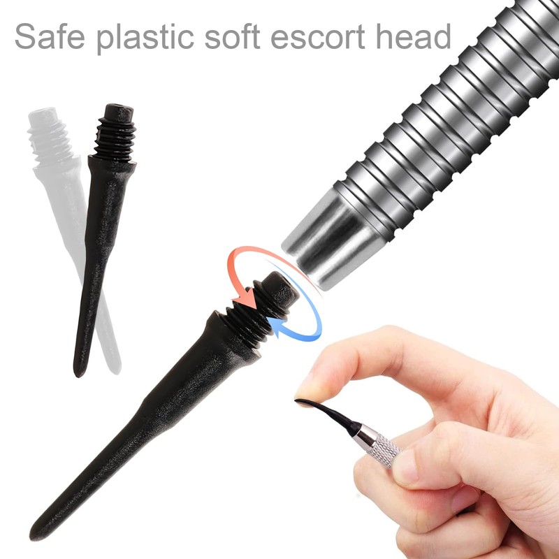 DHWEKU Pack of 100 Dart Tips, Plastic, Premium Soft Dart