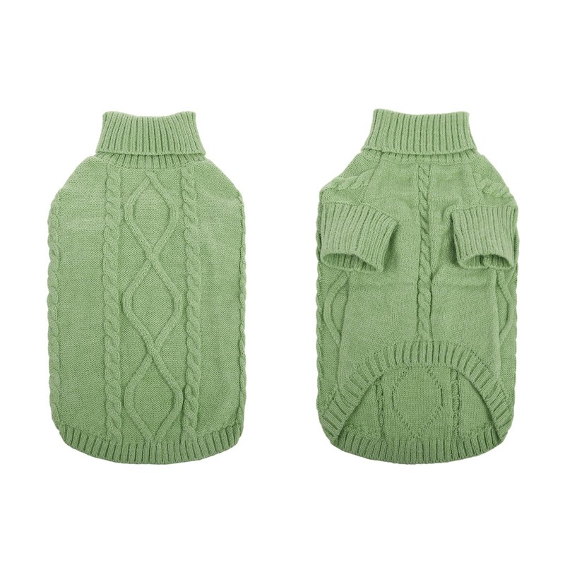 Queenmore Small Dog Pullover Sweater, Cold Weather Cable Knitwear, Classic