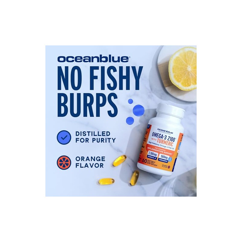Ocean Blue Aceite de Pescado Omega-3 Triple Potencia 2100 Con