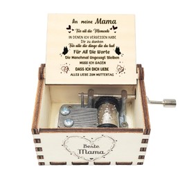 Bipl Music Box Gifts for Mum, Wooden Music Box with Hand Crank, Mother's Day Gifts for Mum, That I Love You Music Box Gifts, for Mother's Day, Valentine's Day, Birthday