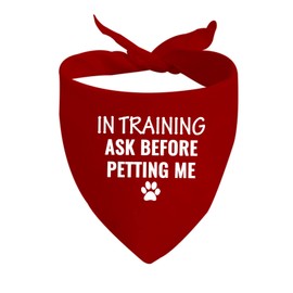 JXGZSO 1 Piece in Training Dog Bandana Ask to Pet Dog Bandana Rescue Dog Bandana Give Me Space Dog Bandana (in TRAINING PETTING ME CA)