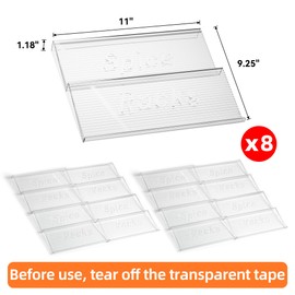 PanPanPal 8 Packs Spice Drawer Organizer, 2-Tier Acrylic Drawer Seasoning Organizer, Expandable From 11'' to 22'' Kitchen Spice Rack Organizers and Storage for Drawer (Jars not included), Clear
