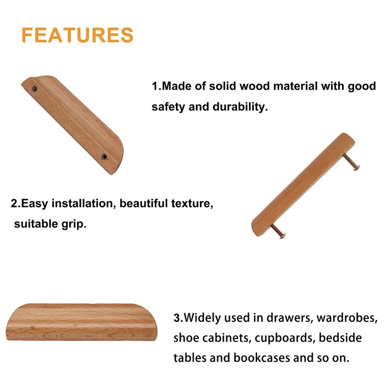binifiMux 4 Pack 3.75" Cabinet Drawer Door Wood Pulls Knobs