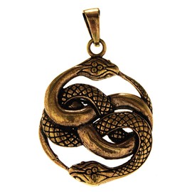 Kiss of Leather Snake Pendant Bronze No.135, Bronze, No Gemstone