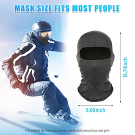 Kewucn Balaclava Ski Mask Full Face, UV & Wind Protection Face Mask for Summer Hot Weather, Breathable & Lightweight Balaclava Face Mask Cycling Motorcycle for Men Women (Dark Grey)