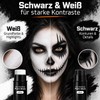Halloween Make-Up Set Black White Theatre Makeup Sticks with Sponge