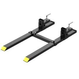 60" 4000 lbs Clamp on Pallet Forks Heavy Duty Tractor Forks with Adjustable Stabilizer Bar Tractor Bucket Forks for Tractor Attachments, Skid Steer, Loader Bucket