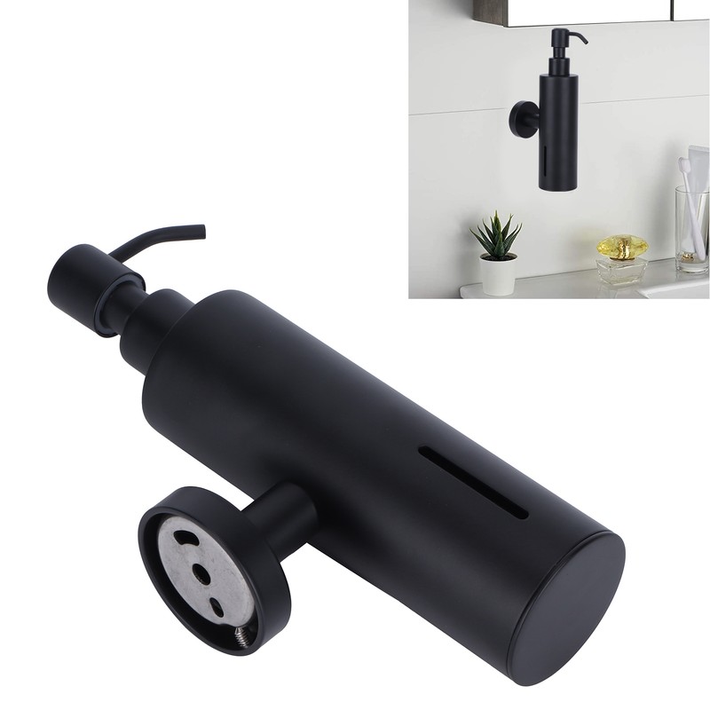 200ml Round Soap Dispenser WallMounted Shampoo Shower Gel Container Bathroom
