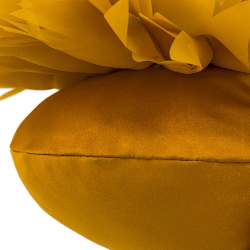 ELSKERJW Flower Shaped Fun Throw Pillows Mustard Yellow Round Cushion