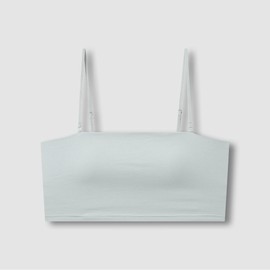 JAJU Women's Cotton Modal Tube Crop Bra_Mint Grey