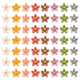 150 Pcs Mini Resin Daisy Flowers Flat Back Daisies Nail Art Flower Beads 3D Flower Nail Charms Nail Design Floral Charms Tiny Daisy Decorations for Dollhouse Fairy Garden Multicolor