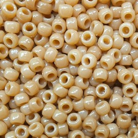 Pony Beads Apple Cider Beige Opaque Large Hole Beads Made in USA