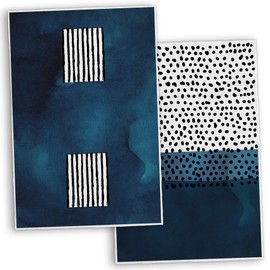 TNUW Boho Polka Dot Kitchen Towels 16x24In Set of 2, Dark Blue Green Dish Towels, Abstract Art Decorative Hand Towels, Boho Modern Print Kitchen Towels Hand Towels for Kitchen Bathroom Decor