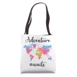 Adventure Awaits Mandala World Map Travel Outdoor Camping Tote Bag