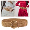HANGSU Rattan Braid Belt for Women Wide Waist Belt Dress