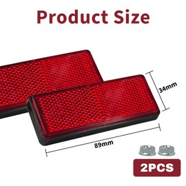 Lynqvor 2 Stück Motorrad Fahrrad E4 rot Reflektor,89 x 34x 8 mm Heckreflektor mit Schrauben, Multifunktions-Heckreflektor für Motorrad Roller, Reflektor Katzenauge Heck Universal (Rot)