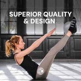 Barre Ball by IMUA Sport with Grippy Socks (S) - 9-inch Small Exercise Ball for Barre, Yoga, Pilates and More with a Pair of Grippy Socks (Small) - Workout Guide Included