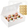 POPUFUN 12-Count White Cupcake Boxes with Window and Insert, 13x10x3.5