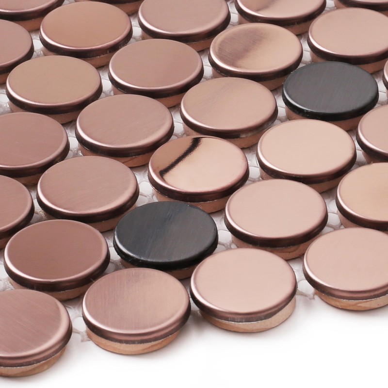 Parrotile Penny Round Tile Copper Bronze Mosaic Tiles for Kitchen
