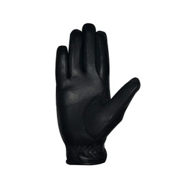 AK Unisex Classic Real Soft Touch Full Grain Leather Horse Ridding Gloves Equestrian Gloves AKRS-8045 (Black, L)