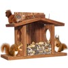 MIXUMON Wood Squirrel Feeder, Squirrel Feeders for Outside Winter, Wooden