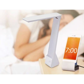 Bostitch Office KT-VLED1810-WHITE Powered Rechargeable Battery LED Desk Lamp, 3 Color Temperatures, Flip Open, White