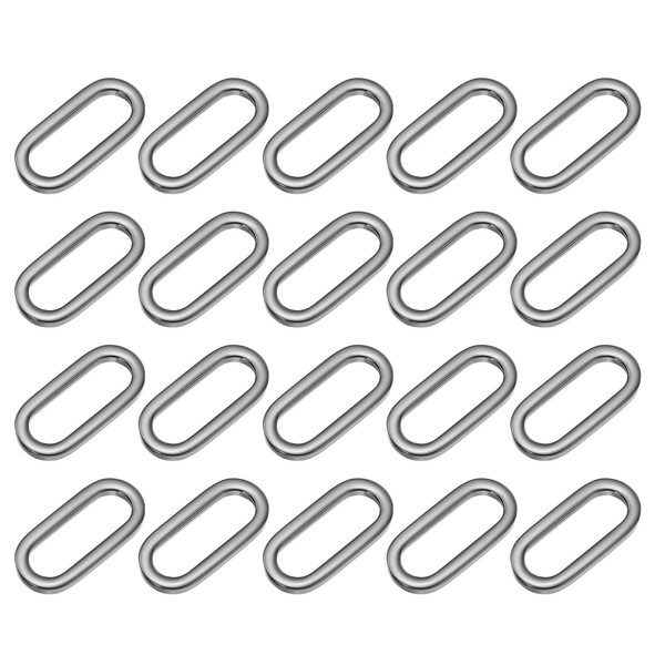 uxcell 20 Pcs Metal Oval Ring, 1" Flat Oval Ring