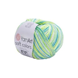 YarnArt Soft Colors - Variegated Sport Yarn 55% Cotton 45% Acrylic - 1 Skein/Ball 50g 174 Yds - Soft Knitting Cotton for Amigurumi