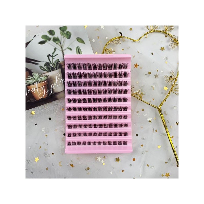 MIAOJIE 속눈썹 클러스터 120pcs 8-16mm 개별 자연 모양 D 컬